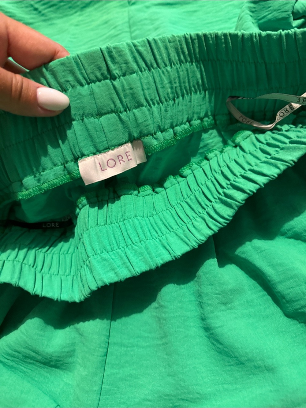Bright Green Wide-Leg Elastic-Waist Pants - Picture 2 of 6